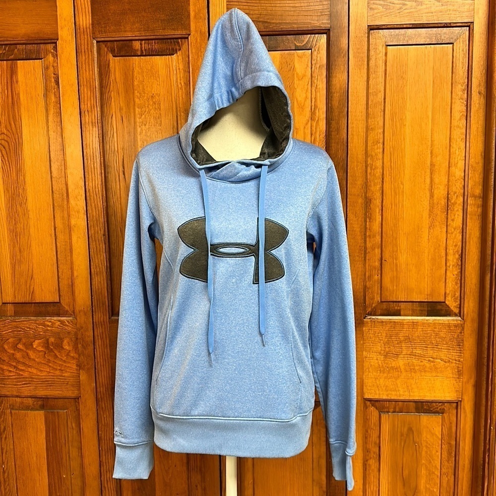 Under Armour Storm Fleece Lined Blue/Grey Semi-Fitted Coldgear Hoodie SM